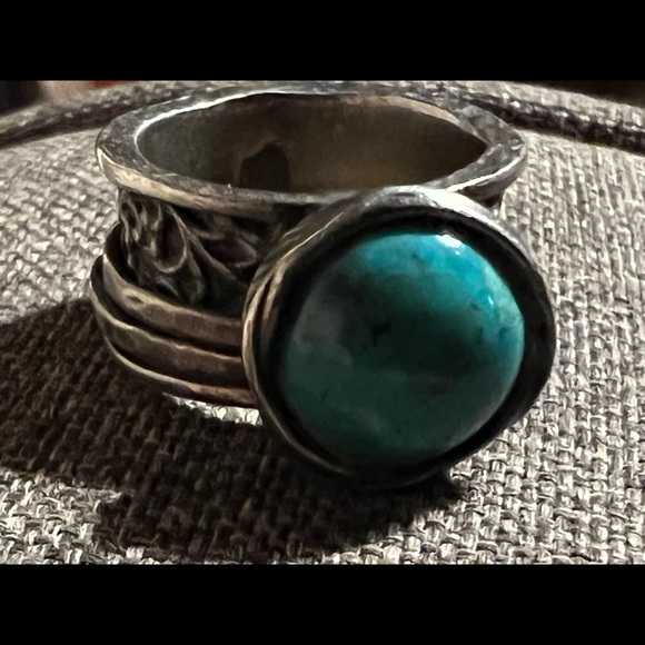Israeli Sterling Spinner Broad Band Ring - Picture 3 of 9